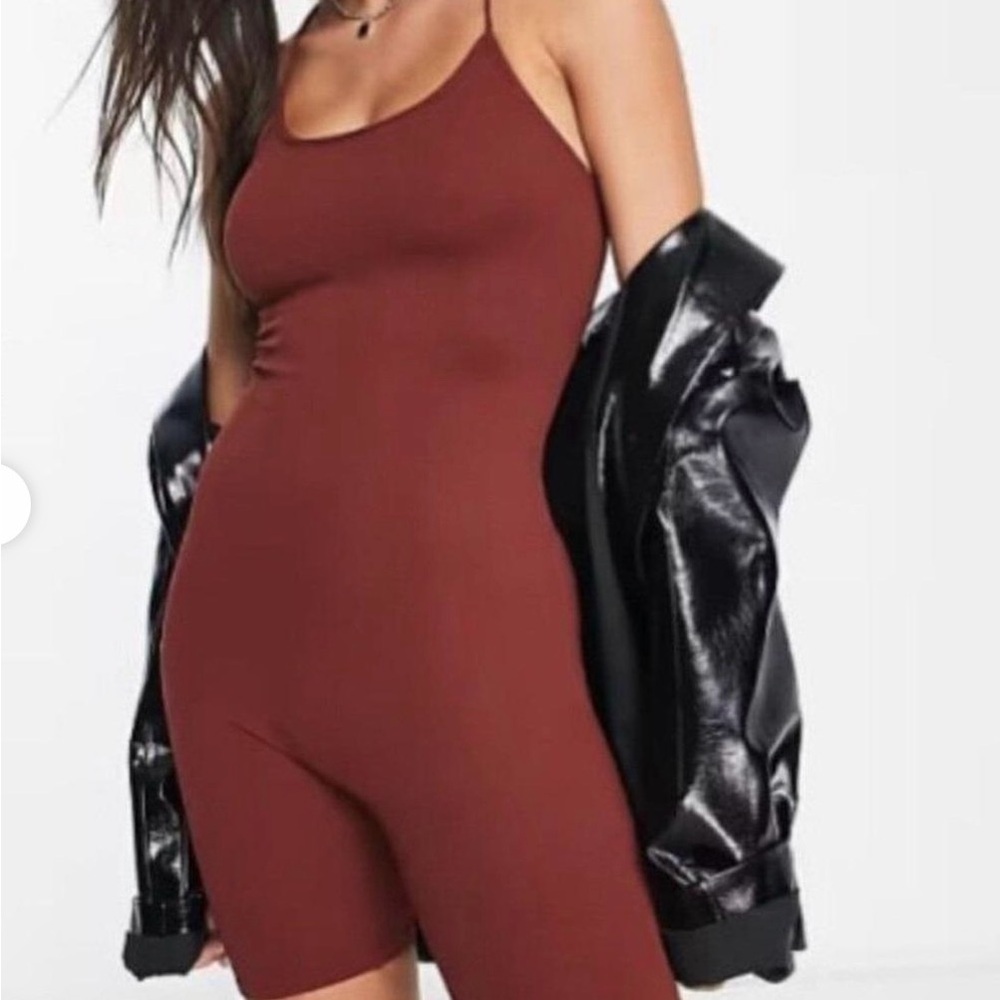 Free People Brown Spaghetti Strap romper